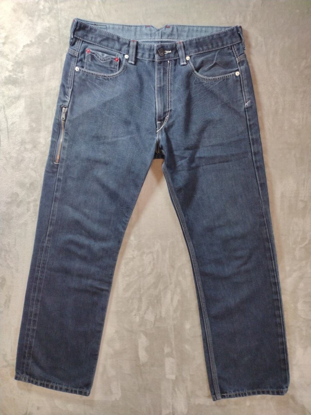 Levi's 569 Loose Straight Mens 34 Blue Denim Jeans Cotton Medium Wash ~ Unique